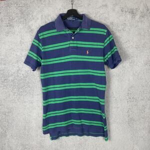 Polo Ralph Lauren Polo Shirt Mens Medium Striped Classic Short Sleeve Casual